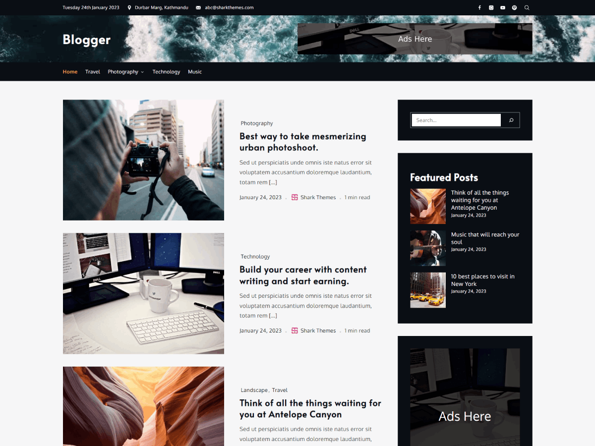 Yuma Blogger theme screenshot