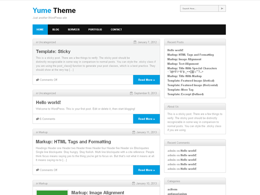 Yume theme screenshot