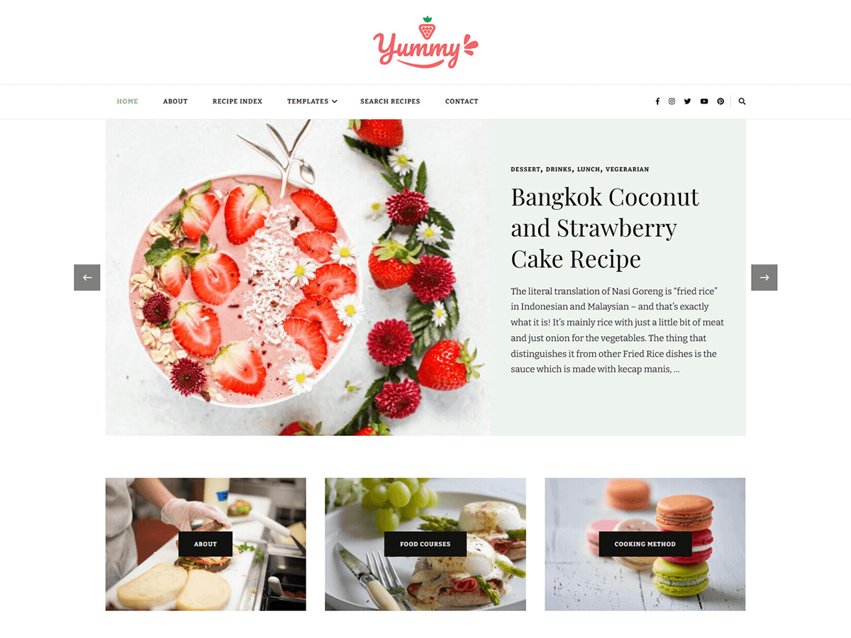 Yummy Recipe theme screenshot