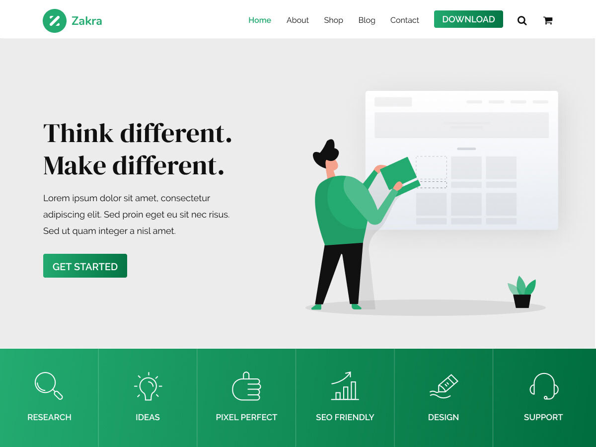Zakra theme screenshot