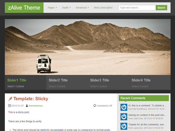 zAlive theme screenshot