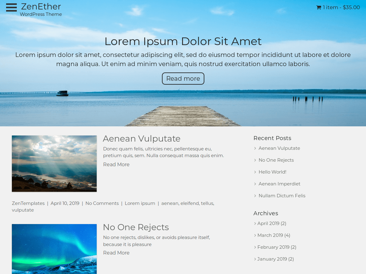 ZenEther theme screenshot