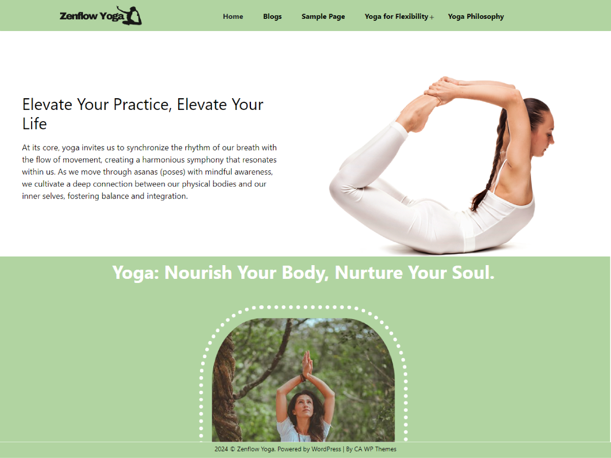 Zenflow Yoga theme screenshot
