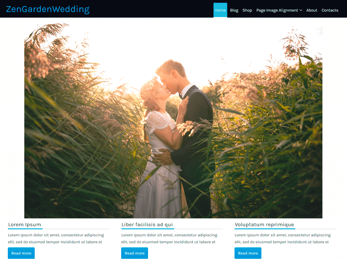ZenGardenWedding theme screenshot