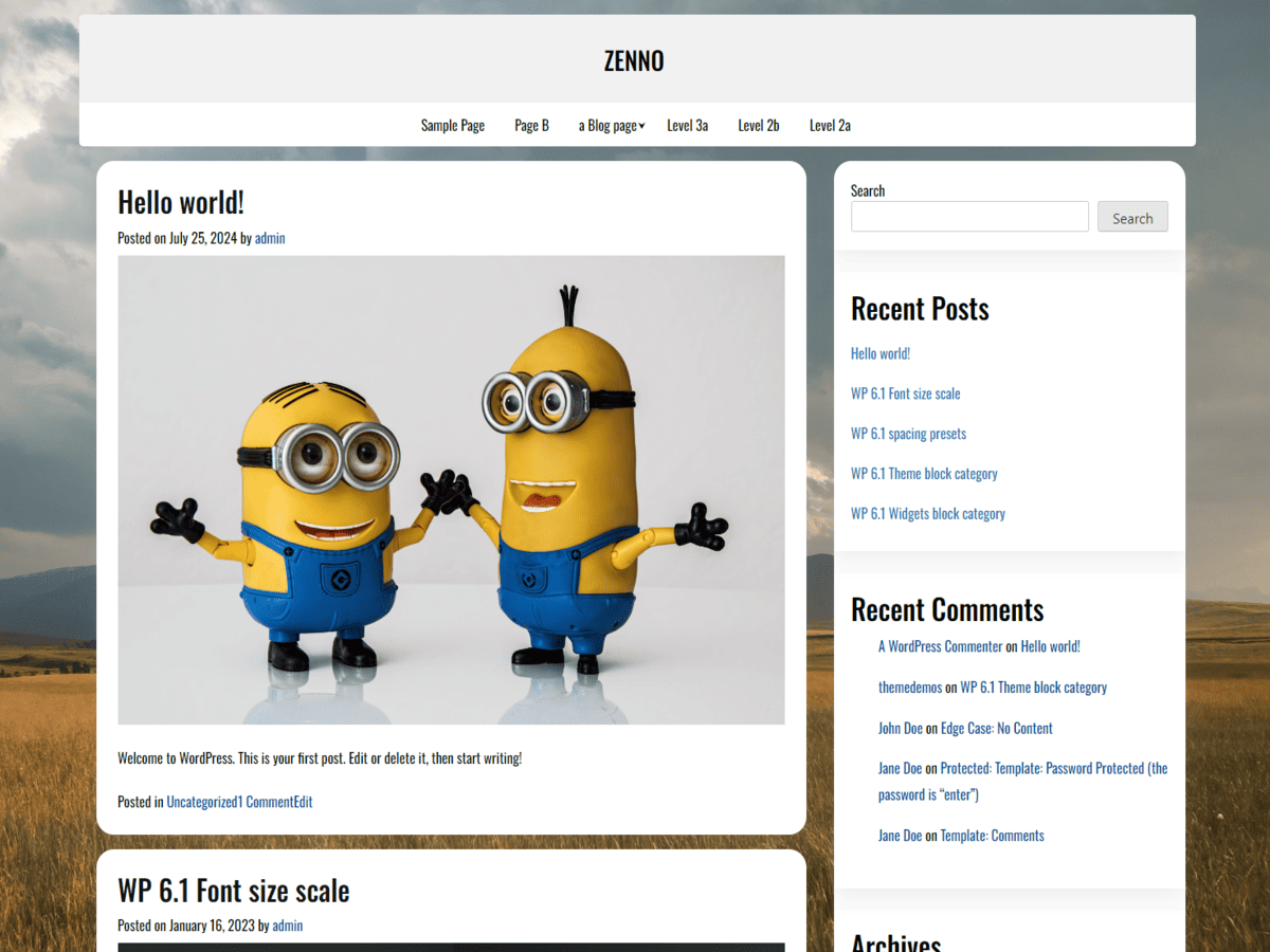 zenno theme screenshot