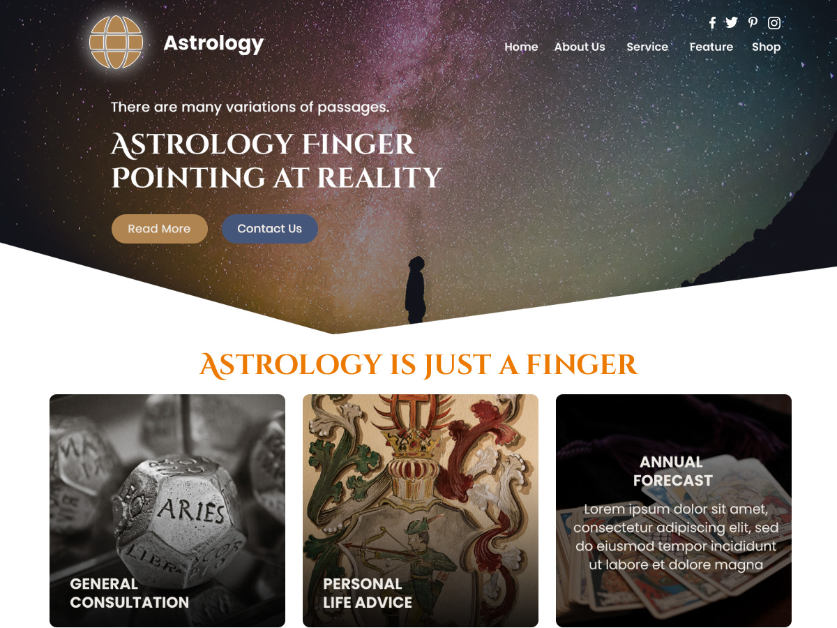 Zodiac Astrology theme screenshot