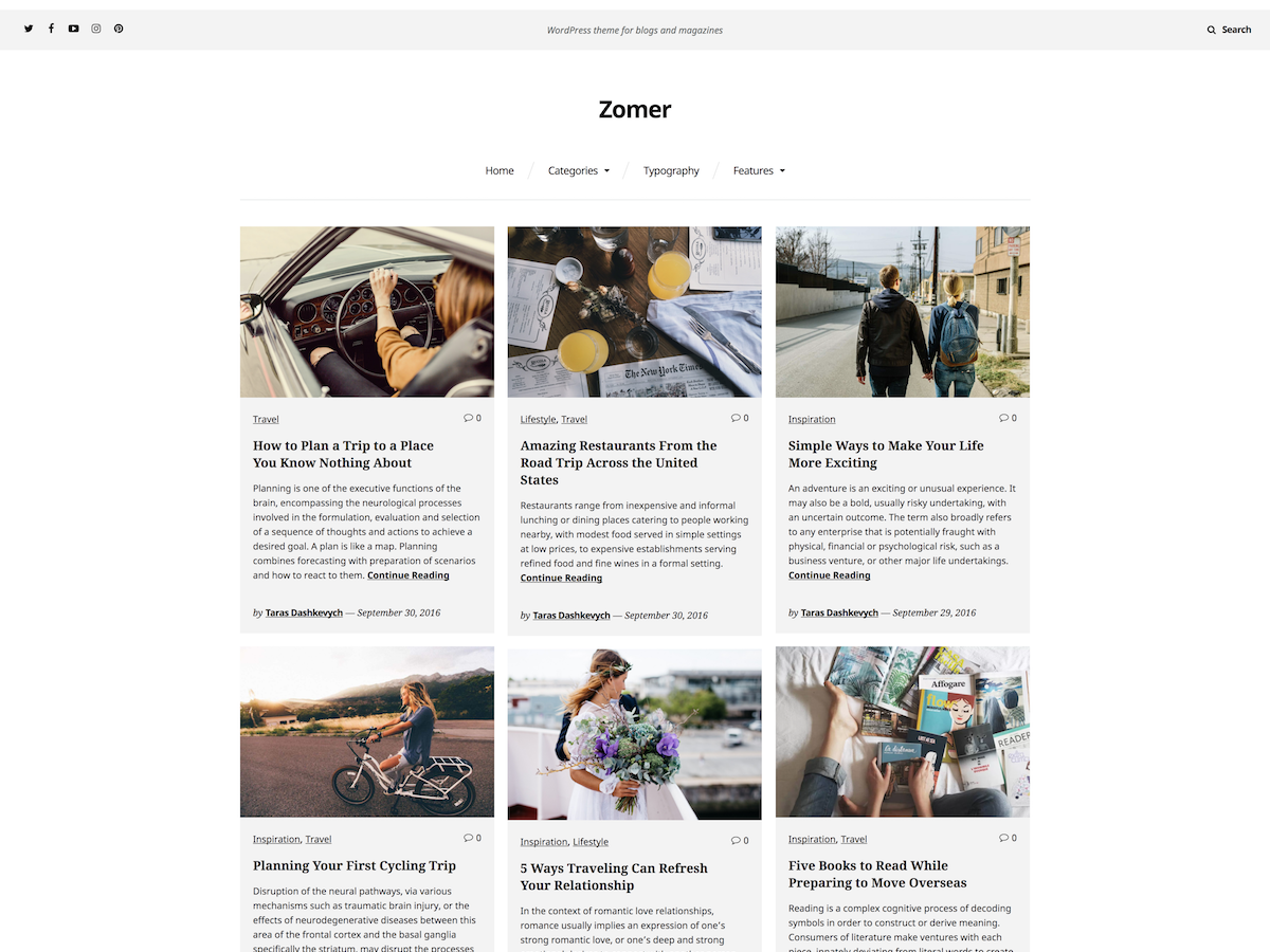Zomer theme screenshot