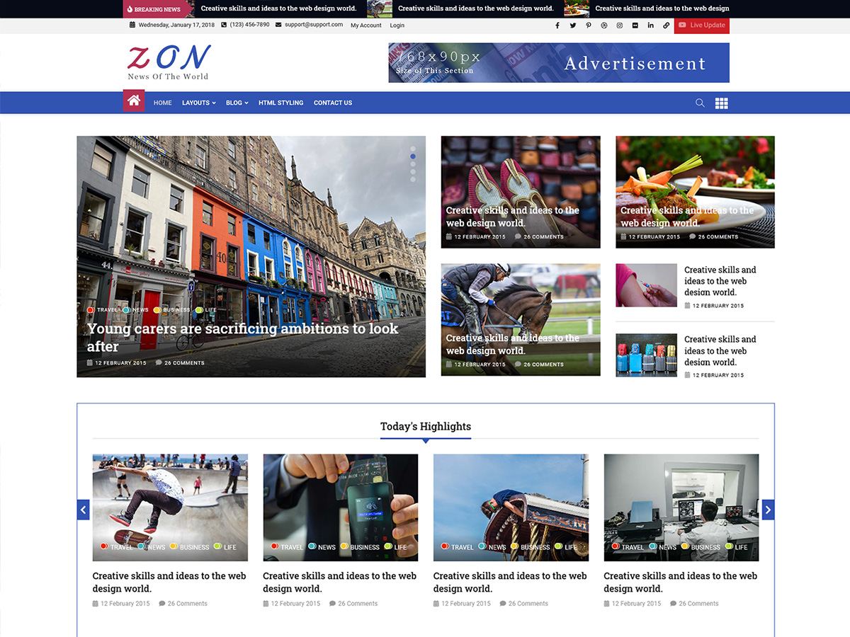 Zon theme screenshot