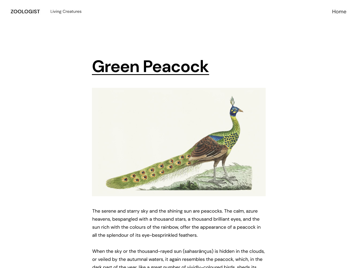 Zoologist theme screenshot