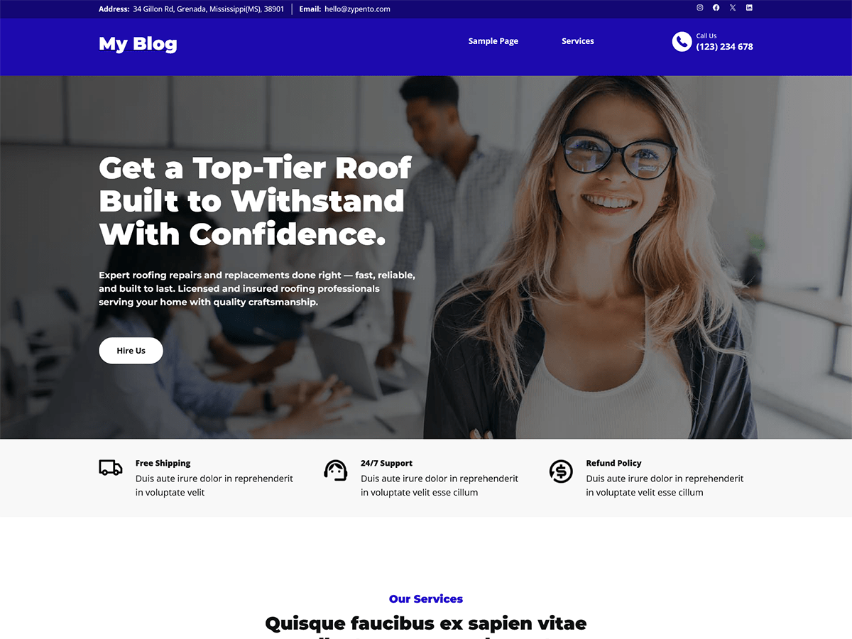 Zypento Business Trove theme screenshot